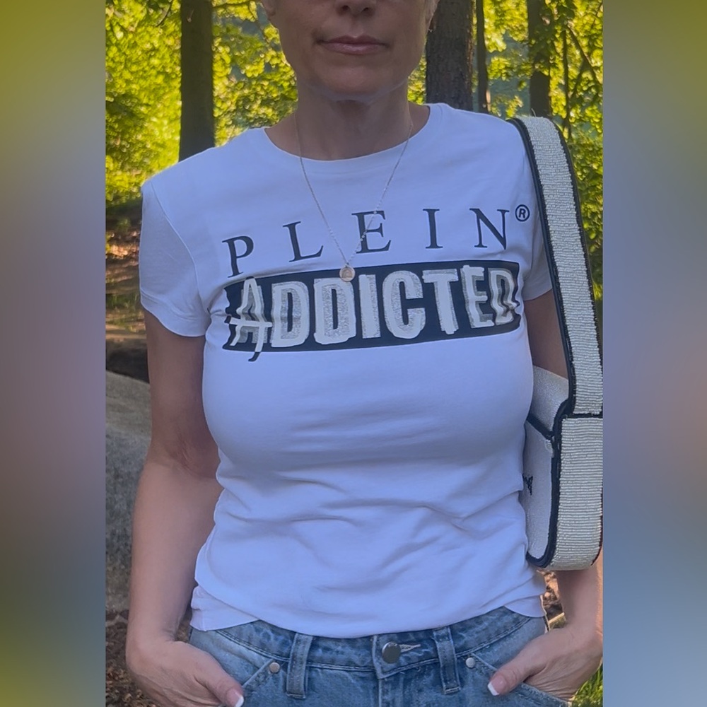 PHILIPP PLEIN WHITE STATEMENT FITTED T-SHIRT